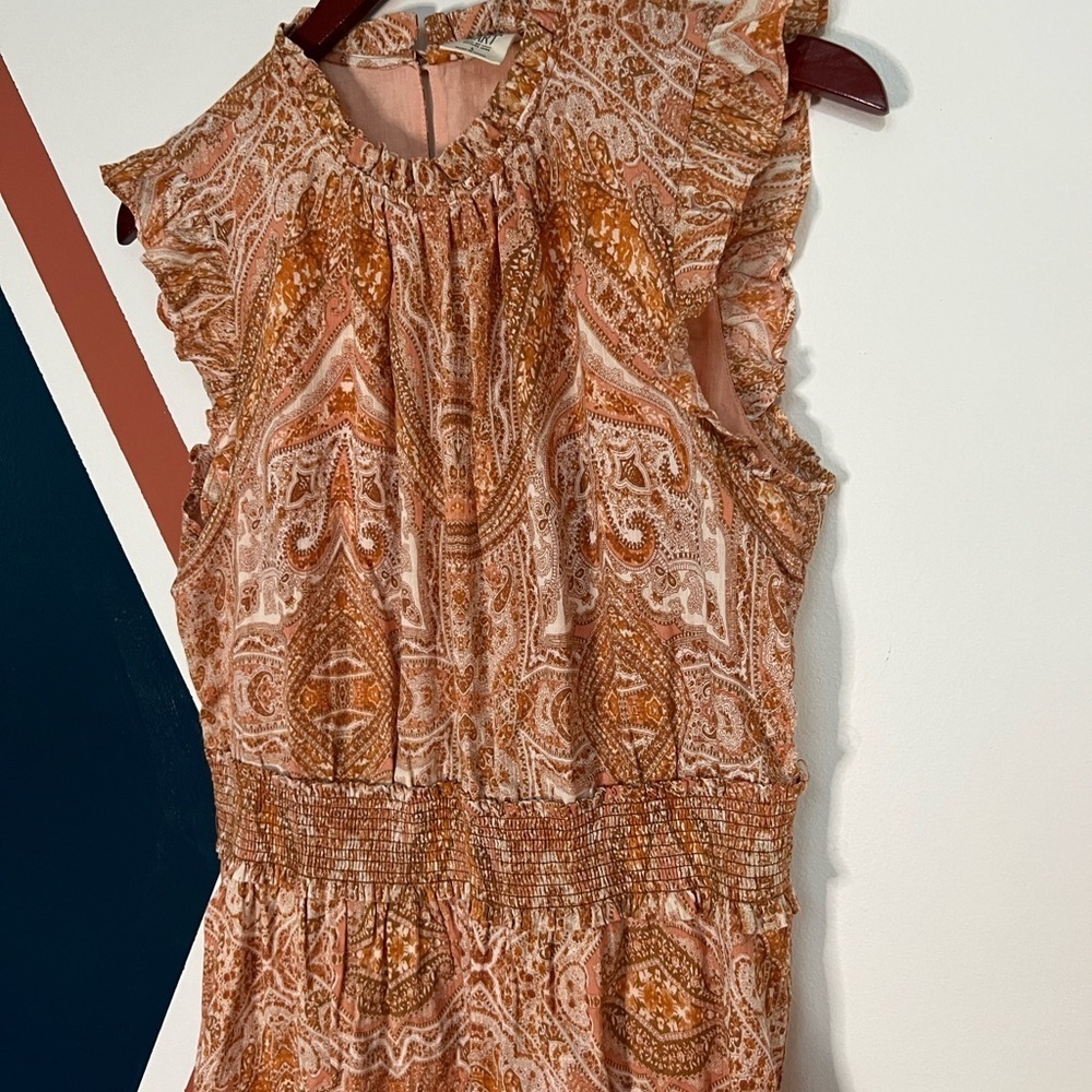 Good Hart Bohemian Paisley Midi Dress in Orange and Brown - Picture 2 of 5